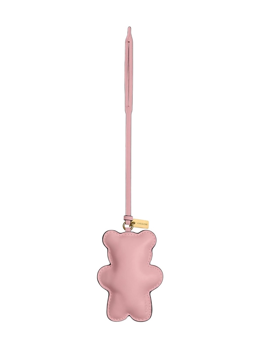 Coach Soft Pink Bear Puffy Leather Bag Charm - New